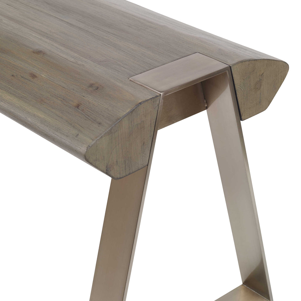 Acai Light Gray Bench - Bombay Mercantile