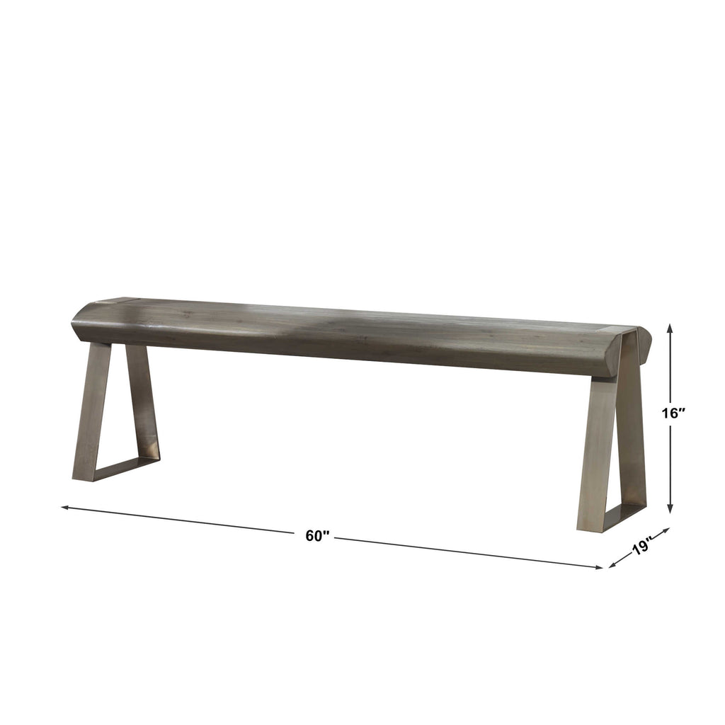 Acai Light Gray Bench - Bombay Mercantile