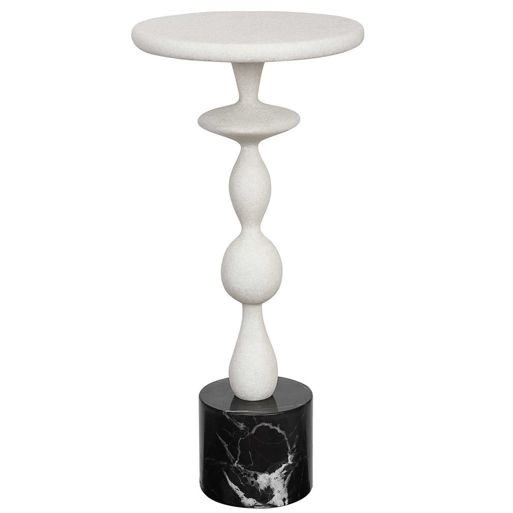 Inverse White Marble Drink Table - Bombay Mercantile
