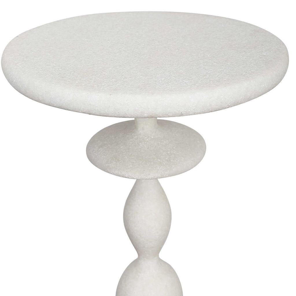 Inverse White Marble Drink Table - Bombay Mercantile