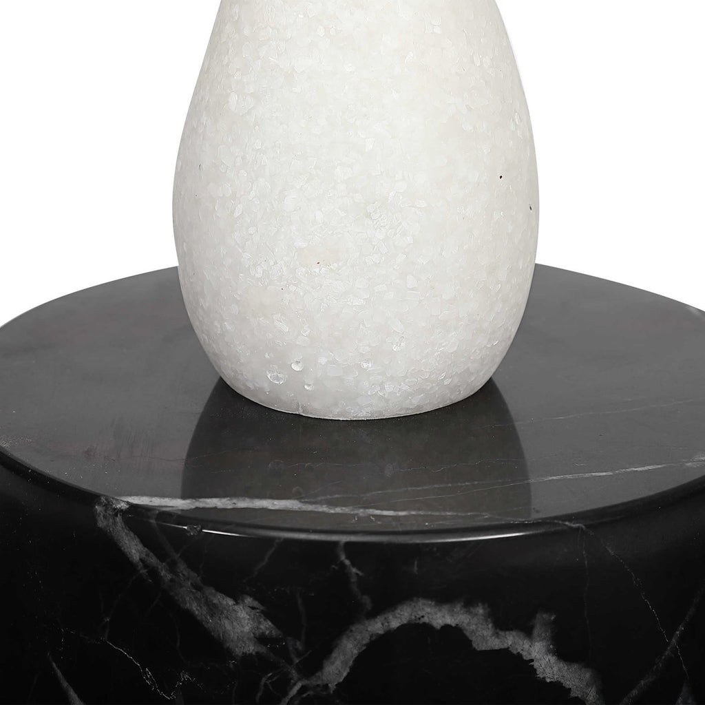 Inverse White Marble Drink Table - Bombay Mercantile