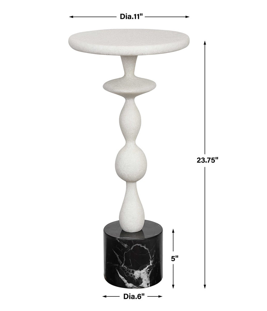 Inverse White Marble Drink Table - Bombay Mercantile