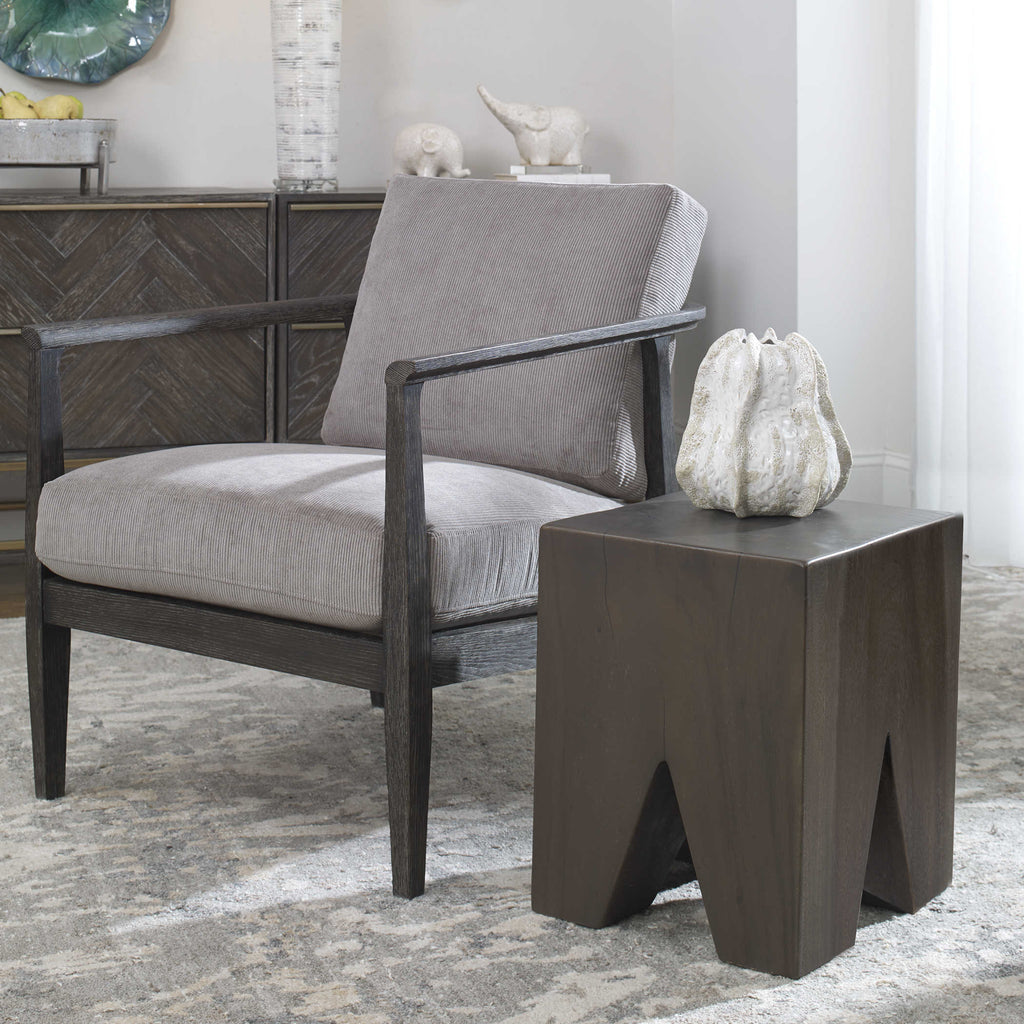Armin Solid Wood Accent Stool - Bombay Mercantile