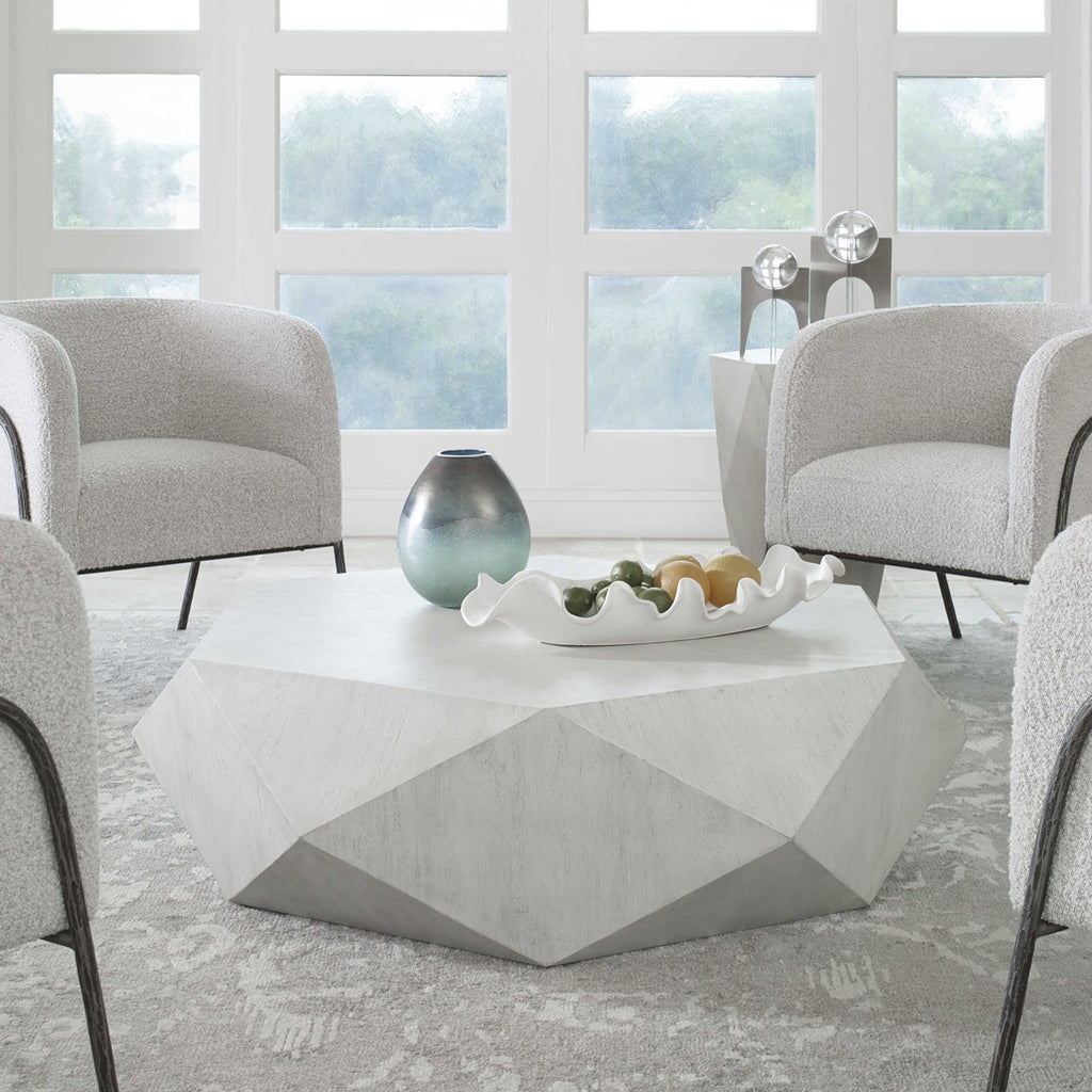 Volker White Coffee Table - Bombay Mercantile