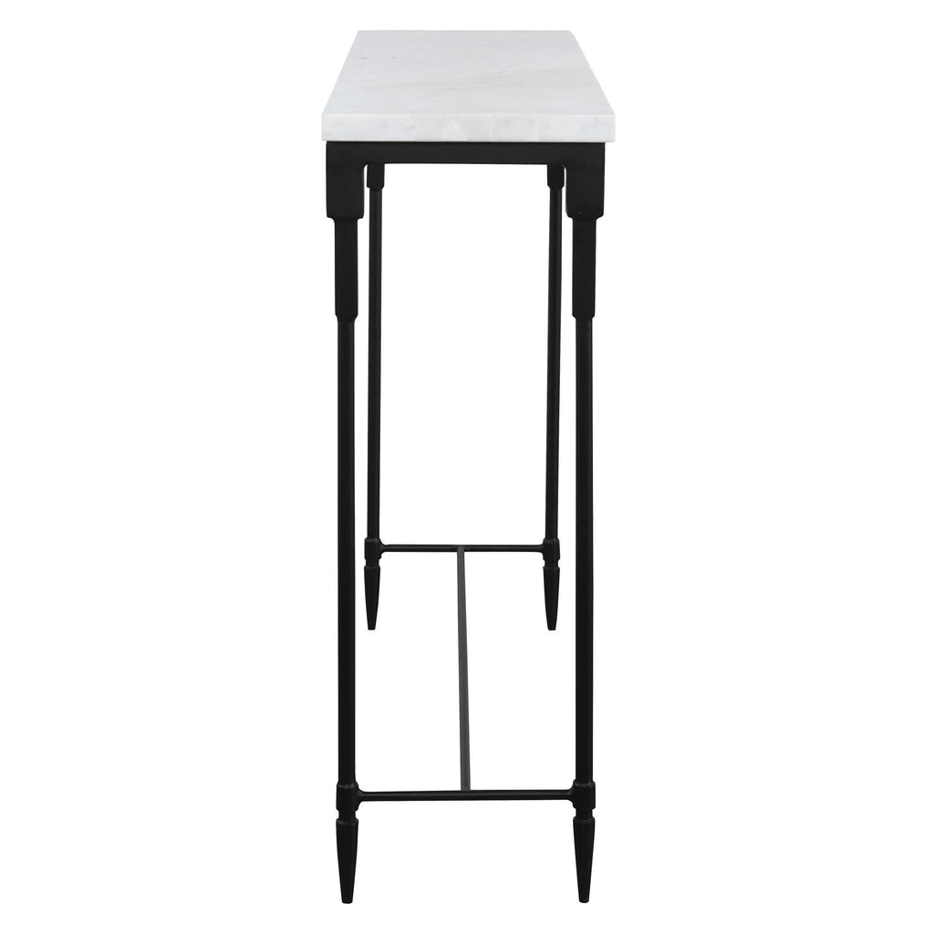 Bourges White Marble Console Table - Bombay Mercantile