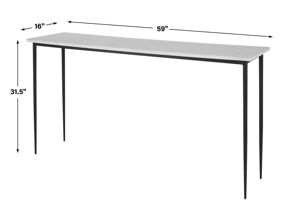 Nightfall White Marble Console Table - Bombay Mercantile
