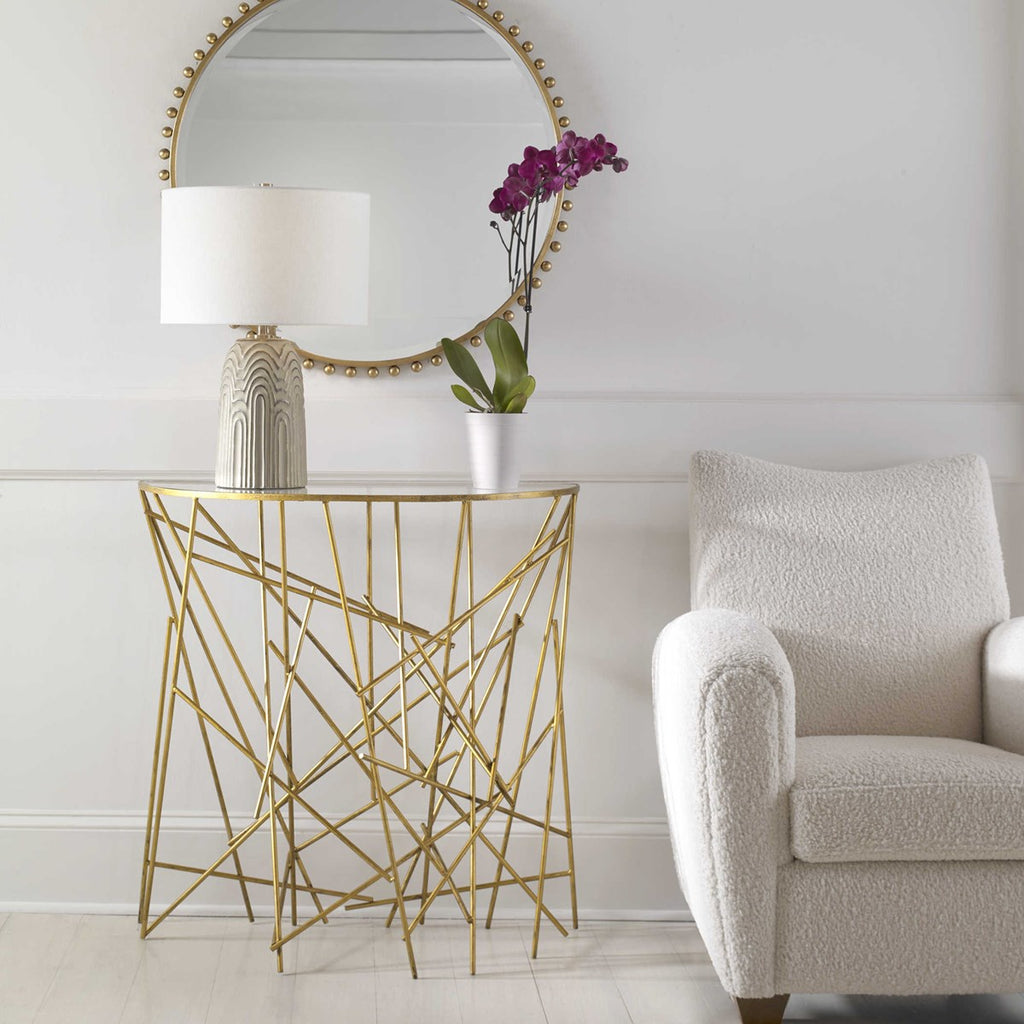 Philosopher Gold Console Table - Bombay Mercantile
