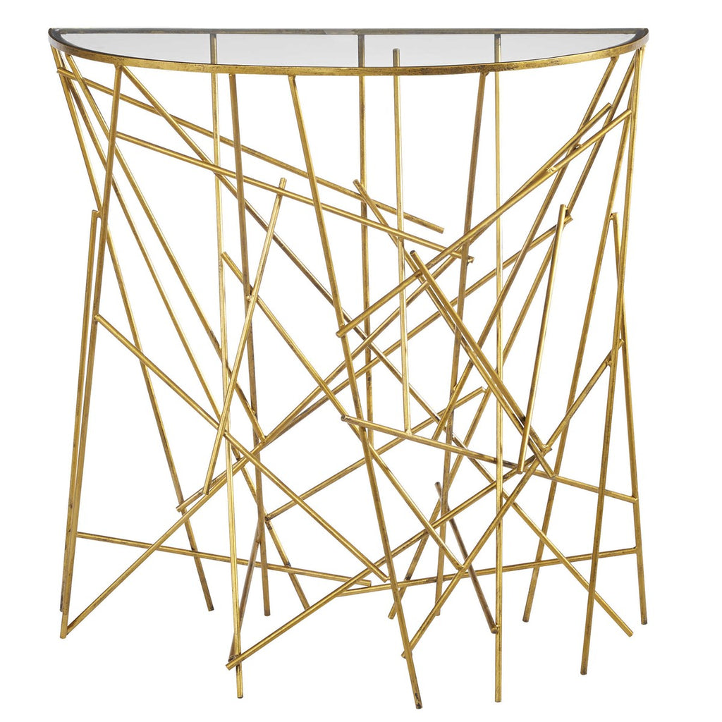 Philosopher Gold Console Table - Bombay Mercantile