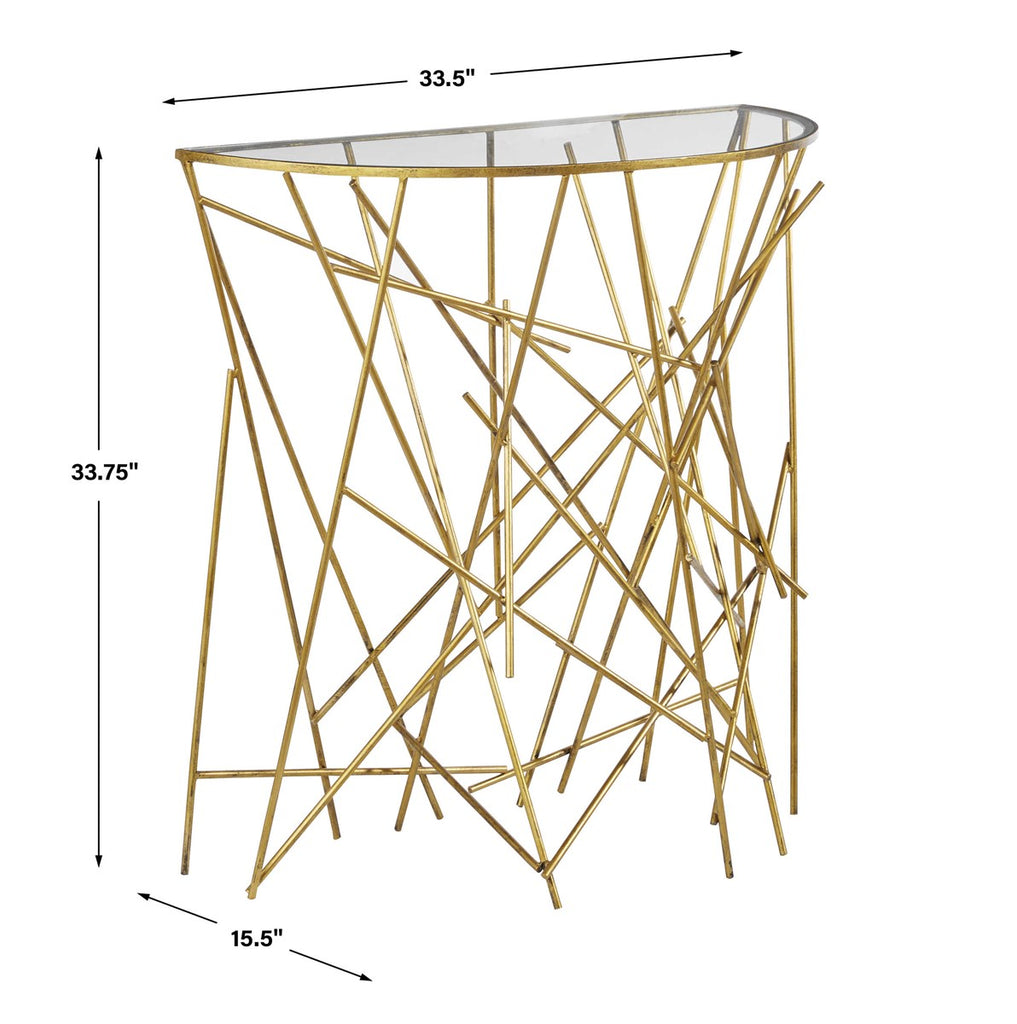 Philosopher Gold Console Table - Bombay Mercantile