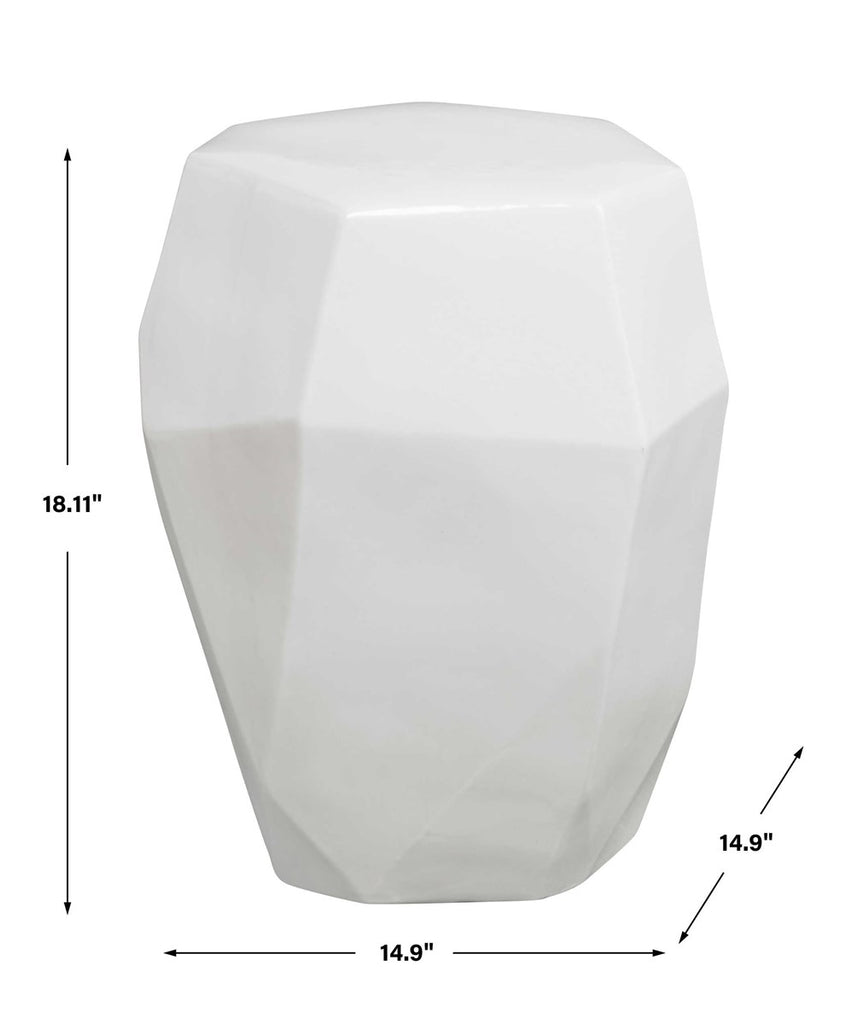 Maquette White Garden Stool - Bombay Mercantile