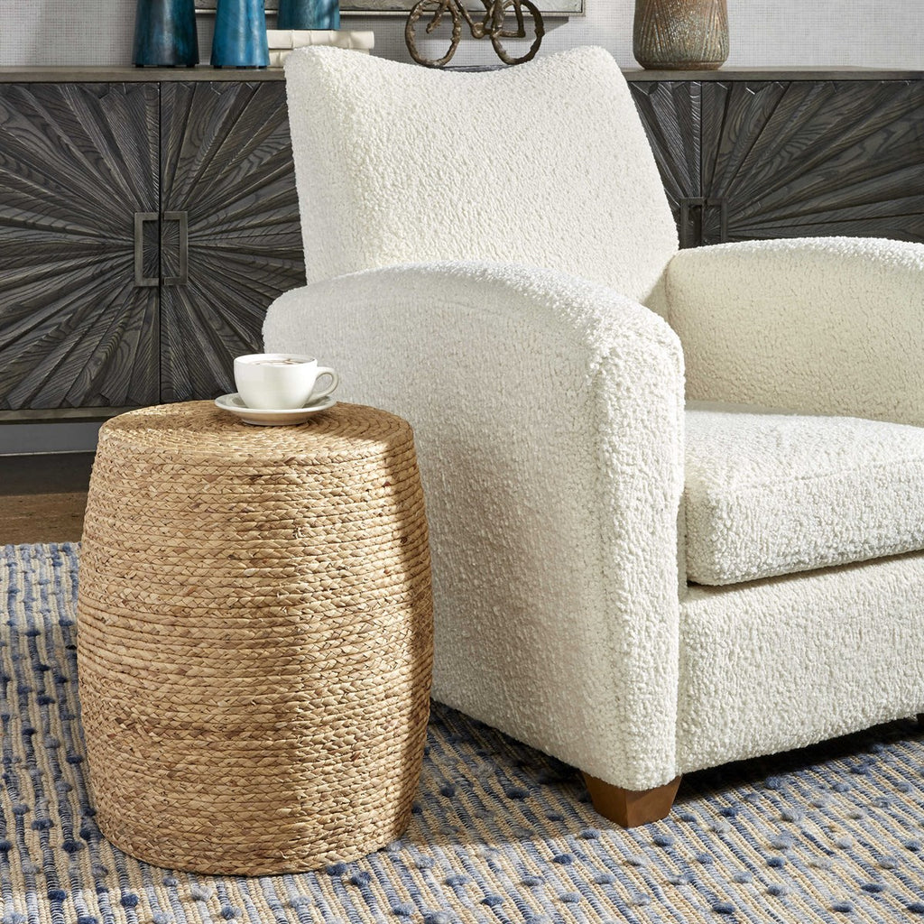 Resort Straw Accent Stool - Bombay Mercantile