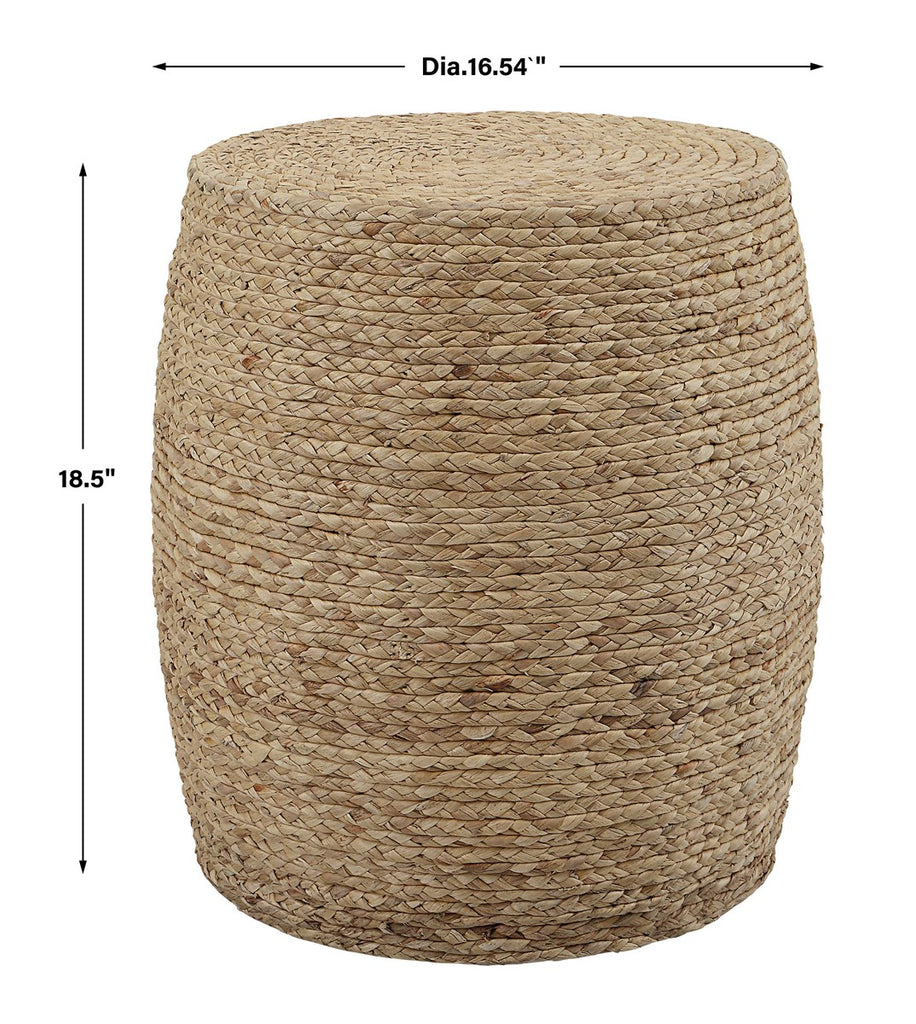 Resort Straw Accent Stool - Bombay Mercantile