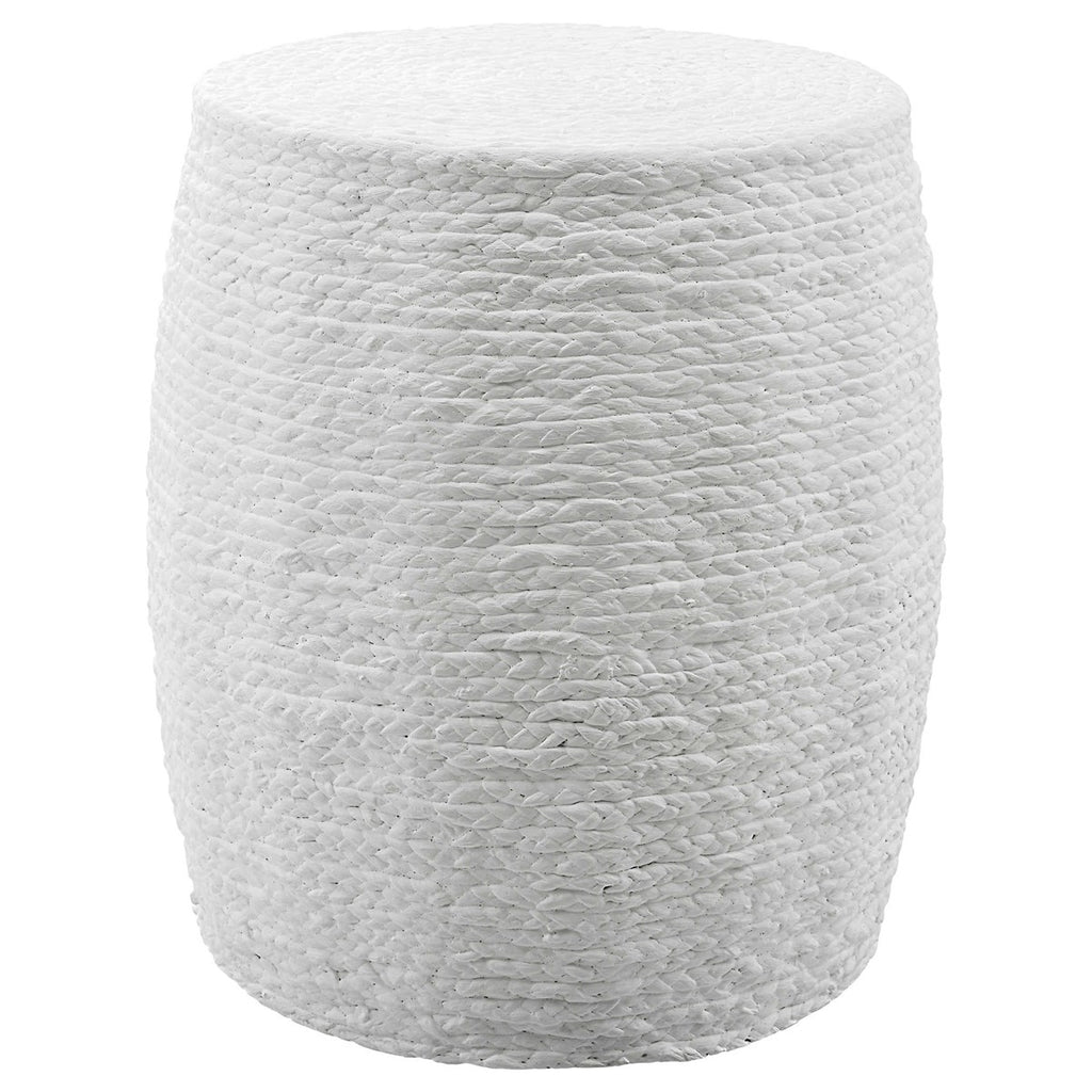 Resort White Accent Stool - Bombay Mercantile