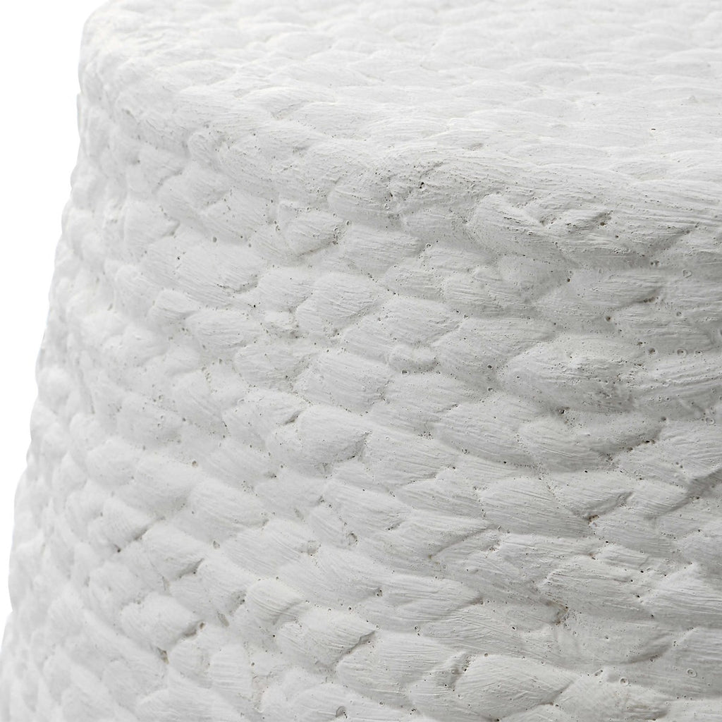 Resort White Accent Stool - Bombay Mercantile