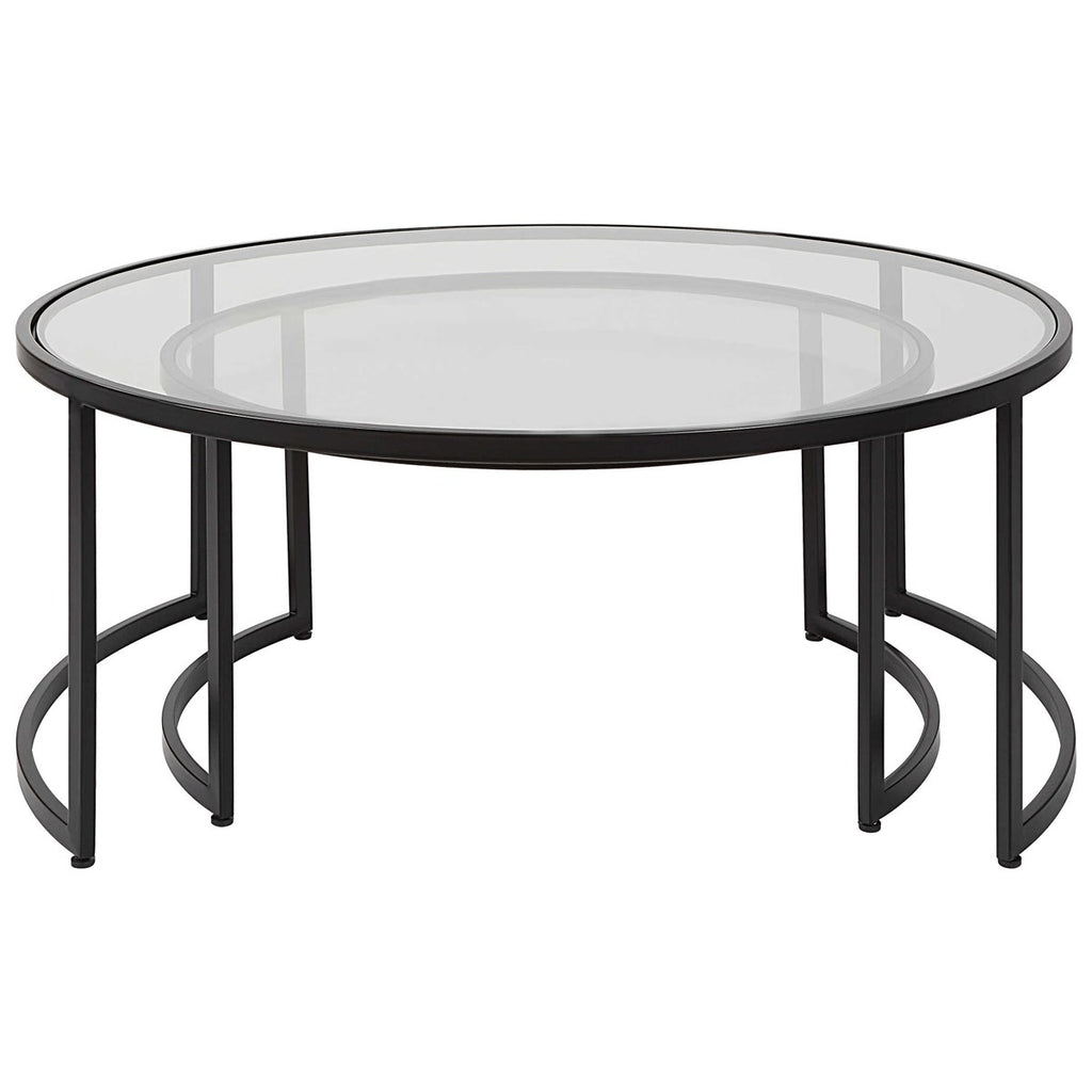 Rhea Black Nesting Coffee Tables Set of 2 - Bombay Mercantile
