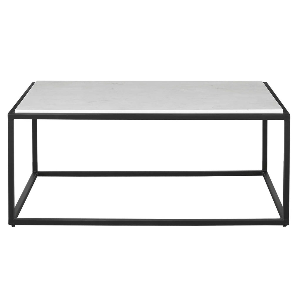 Vola Modern White Marble Coffee Table - Bombay Mercantile