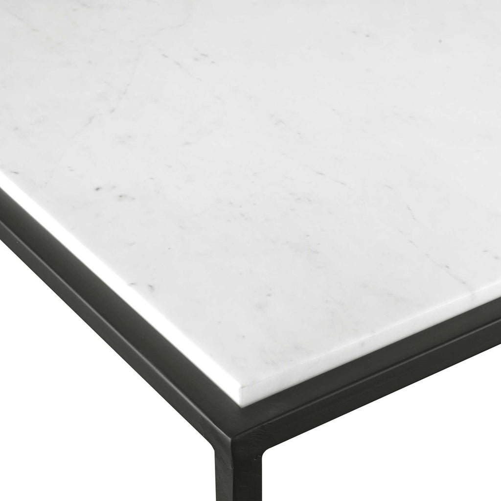 Vola Modern White Marble Coffee Table - Bombay Mercantile