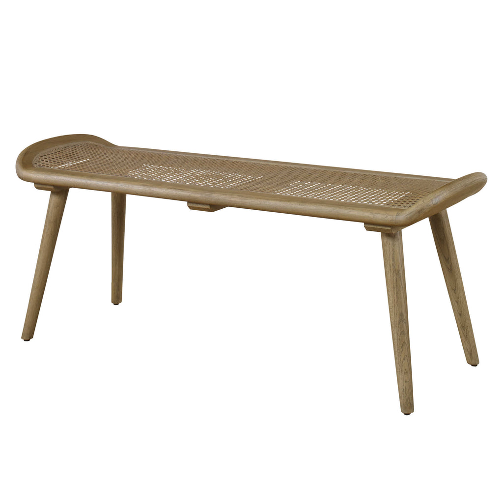 Arne Woven Rattan Bench - Bombay Mercantile