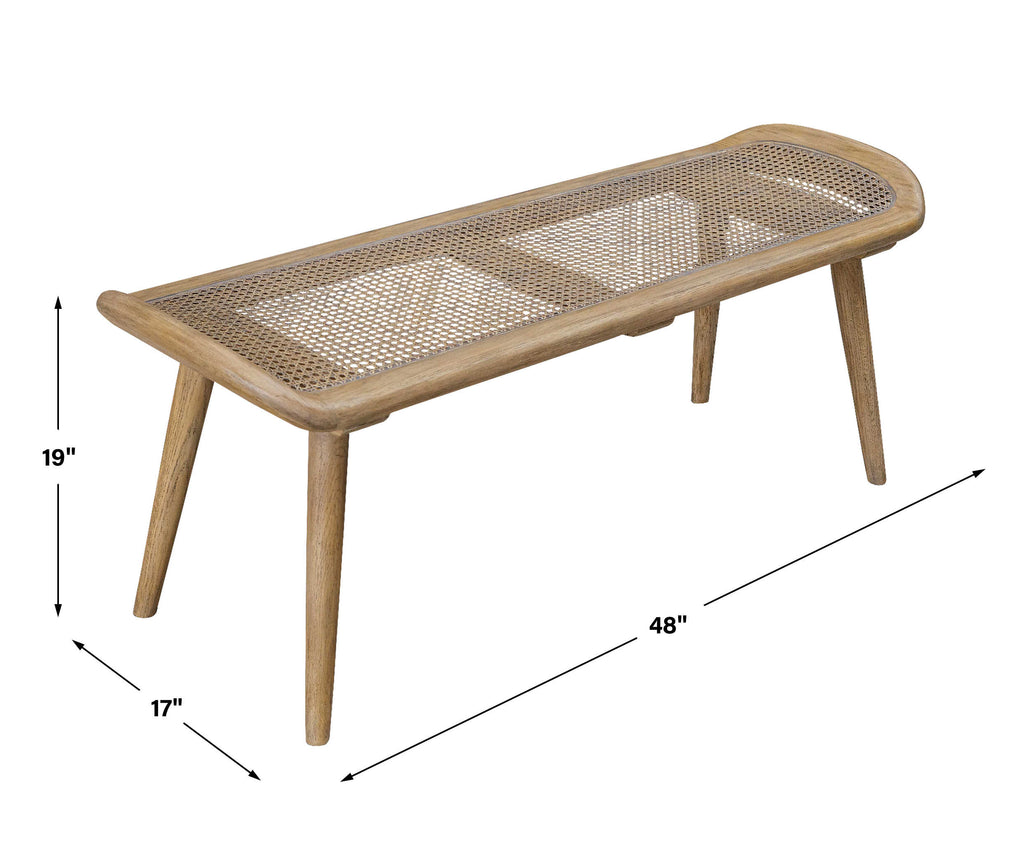 Arne Woven Rattan Bench - Bombay Mercantile