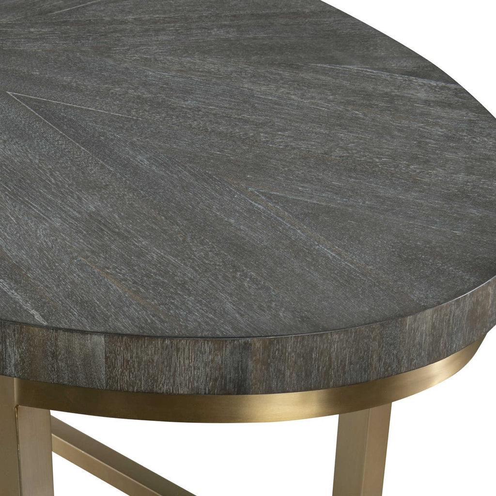 Taja Walnut Oval Desk - Bombay Mercantile