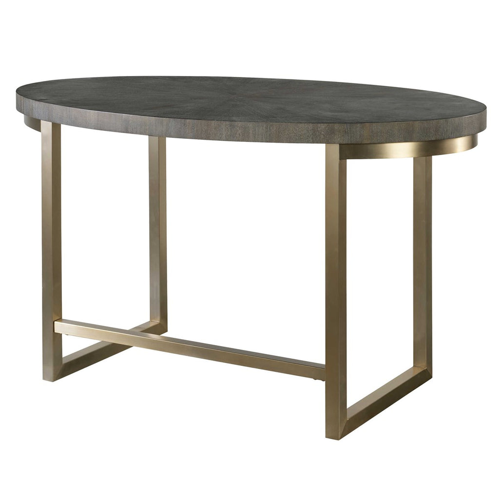 Taja Walnut Oval Desk - Bombay Mercantile