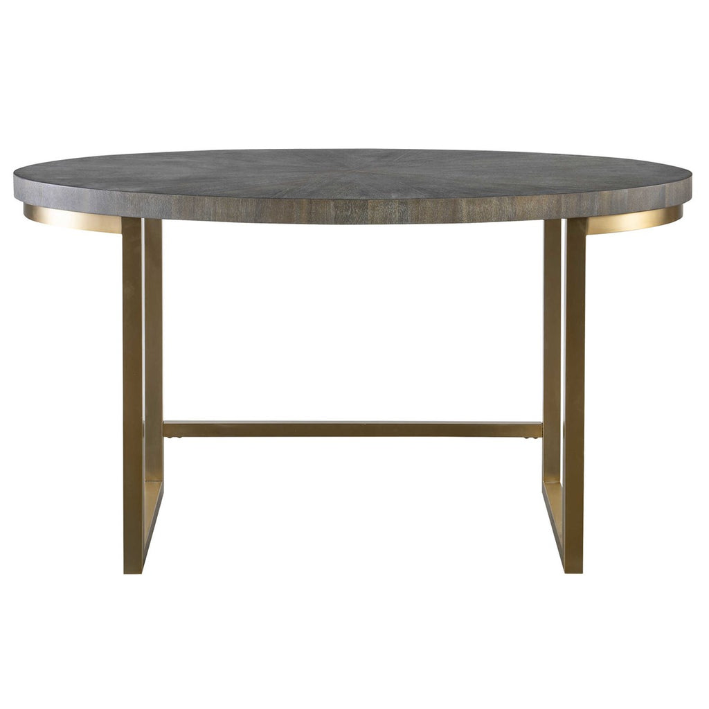 Taja Walnut Oval Desk - Bombay Mercantile