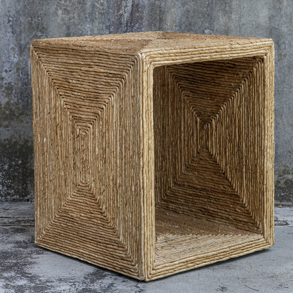 Rora Coastal Woven Side Table - Bombay Mercantile