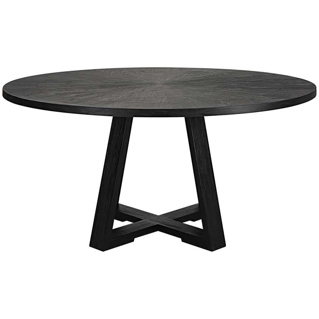 Gidran Round Black Dining Table - Bombay Mercantile