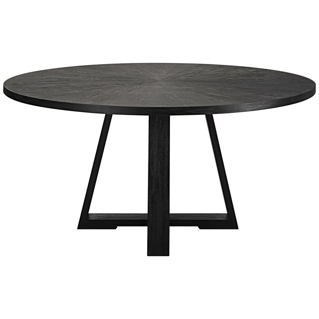 Gidran Round Black Dining Table - Bombay Mercantile