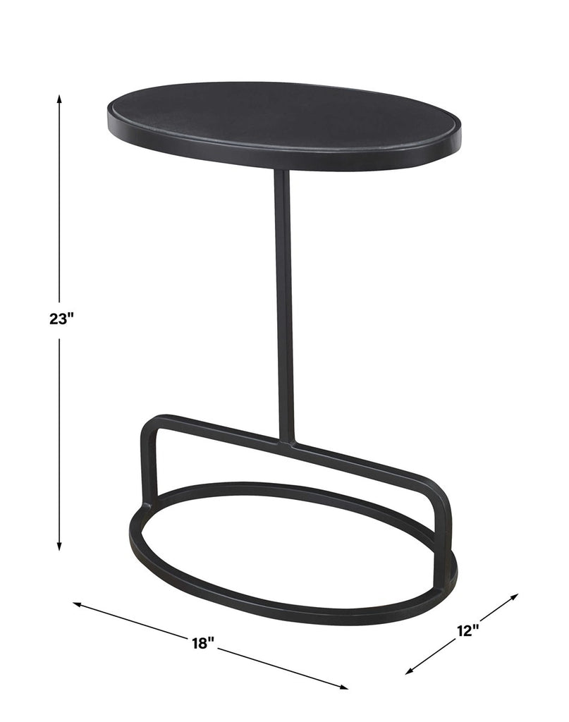 Jessenia Black Marble Accent Table - Bombay Mercantile
