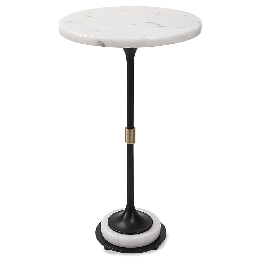 Sentry White Marble Accent Table - Bombay Mercantile