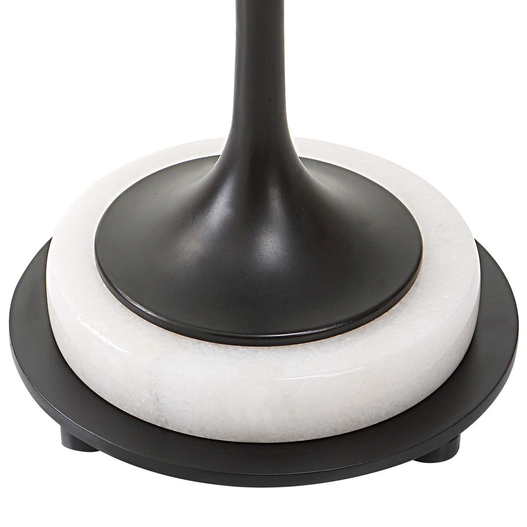Sentry White Marble Accent Table - Bombay Mercantile