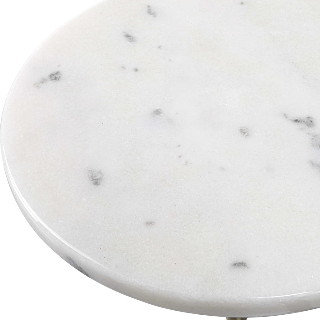 Sentry White Marble Accent Table - Bombay Mercantile