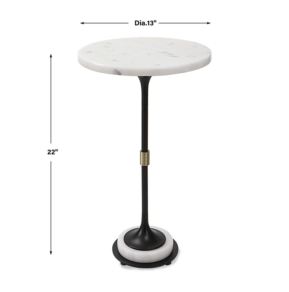 Sentry White Marble Accent Table - Bombay Mercantile