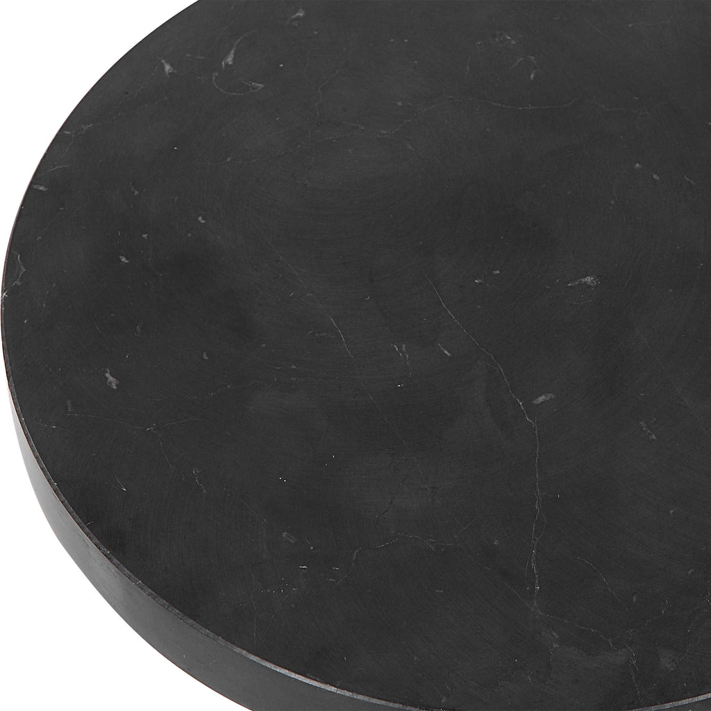 Bead Black Marble Drink Table - Bombay Mercantile