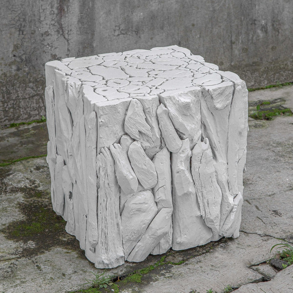 Teak Root White Bunching Cube - Bombay Mercantile