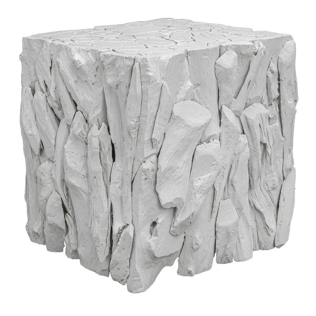 Teak Root White Bunching Cube - Bombay Mercantile