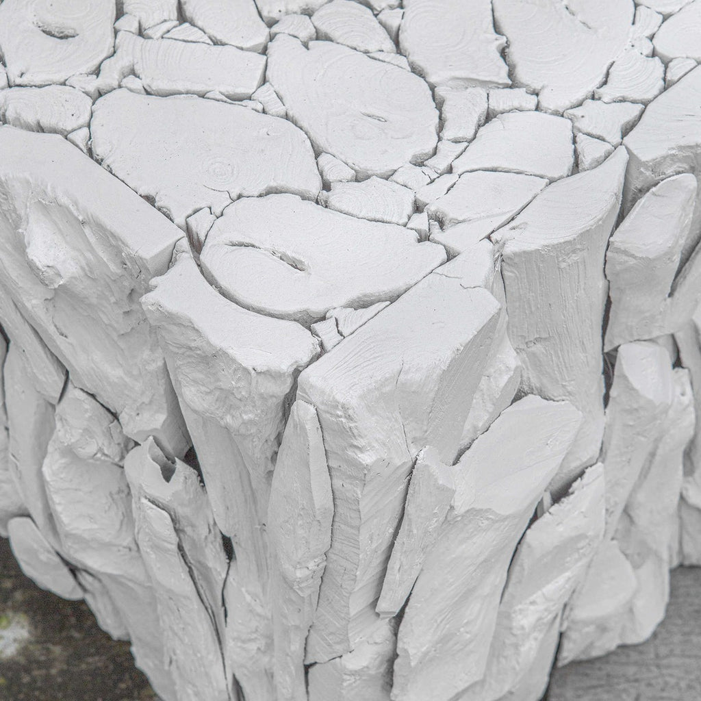 Teak Root White Bunching Cube - Bombay Mercantile