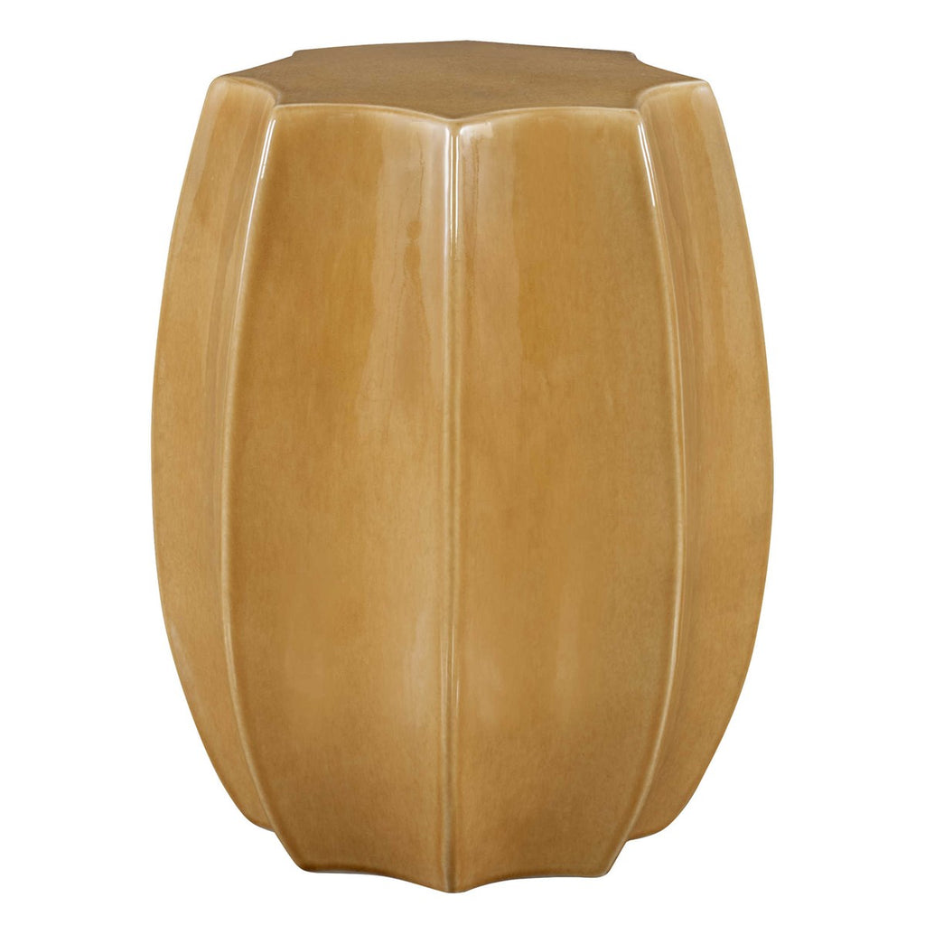 Sunrise Amber Gloss Scalloped Garden Stool - Bombay Mercantile