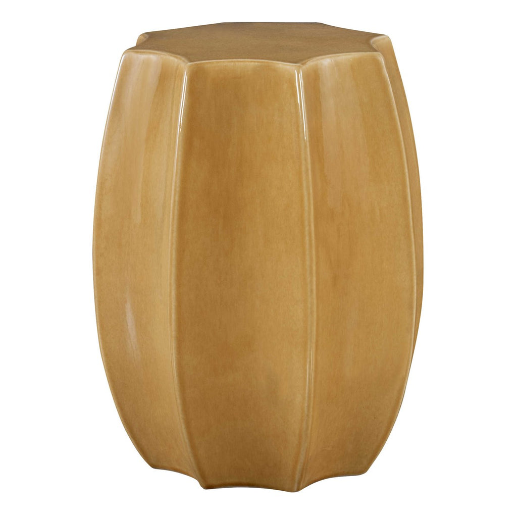 Sunrise Amber Gloss Scalloped Garden Stool - Bombay Mercantile