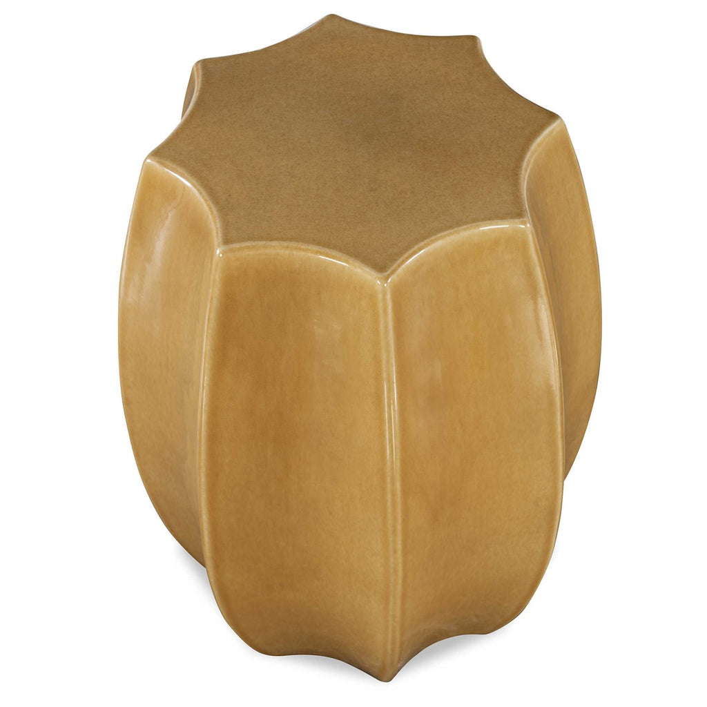Sunrise Amber Gloss Scalloped Garden Stool - Bombay Mercantile