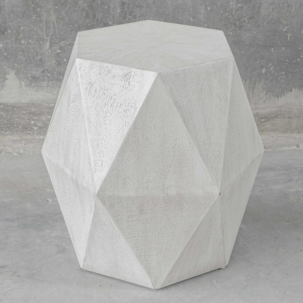 Volker White Geometric Accent Table - Bombay Mercantile