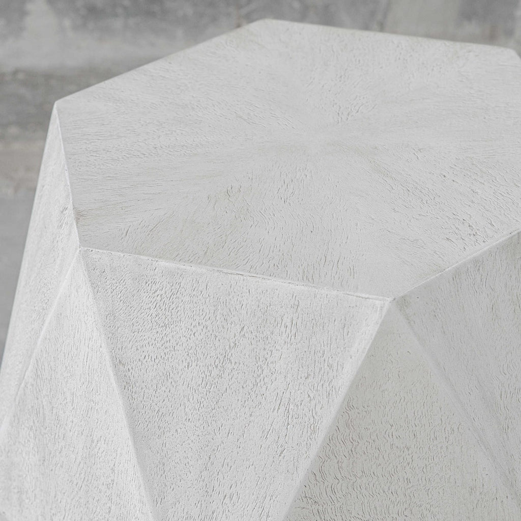 Volker White Geometric Accent Table - Bombay Mercantile