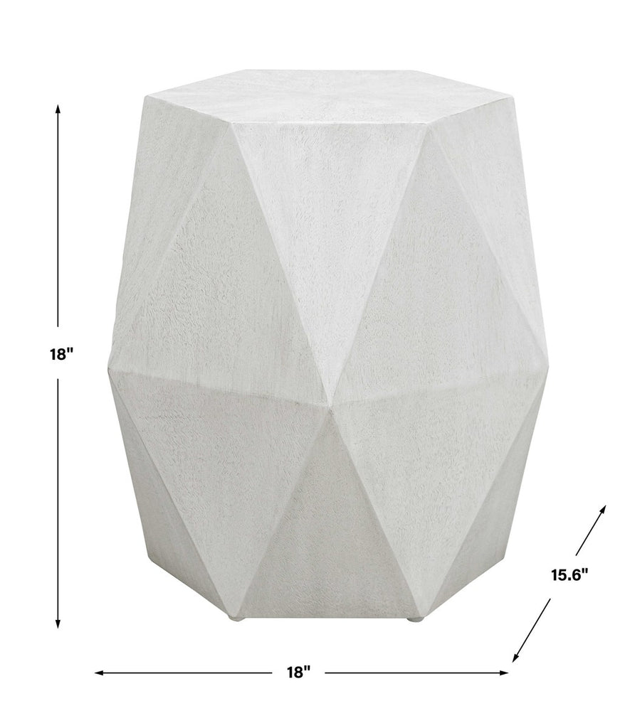 Volker White Geometric Accent Table - Bombay Mercantile