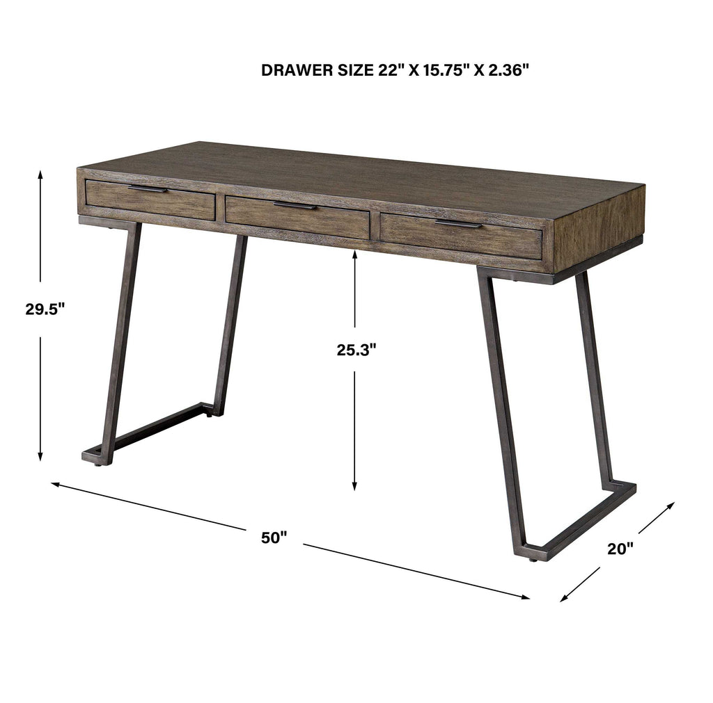 Comrade Natural Wood Desk - Bombay Mercantile