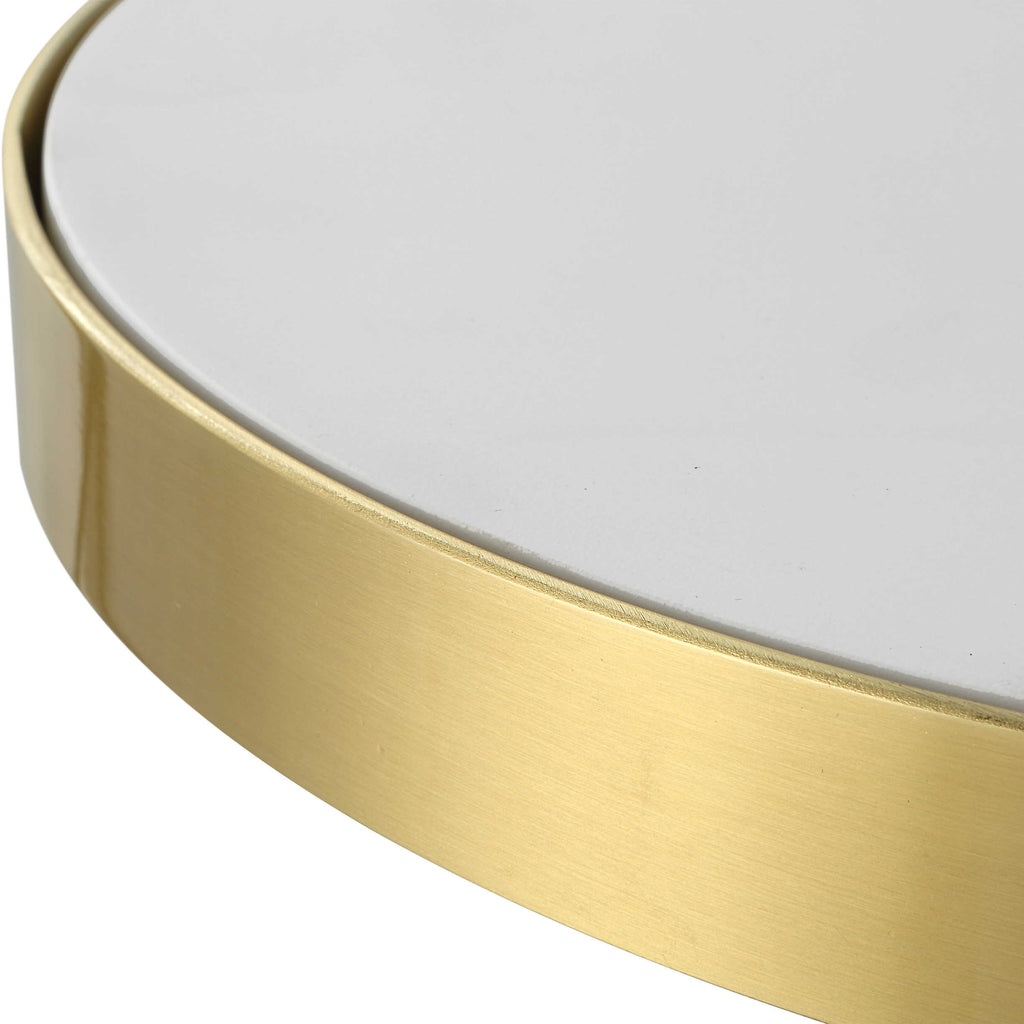 Apex White Concrete Accent Table - Bombay Mercantile