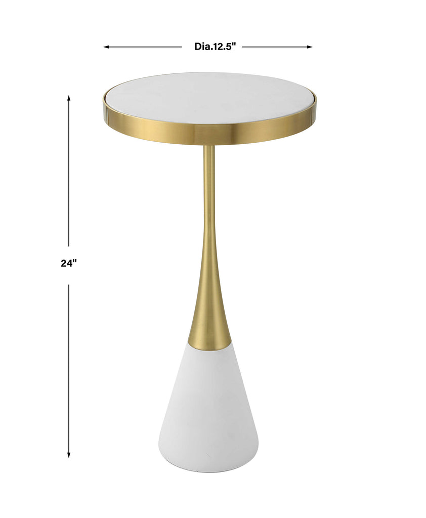 Apex White Concrete Accent Table - Bombay Mercantile