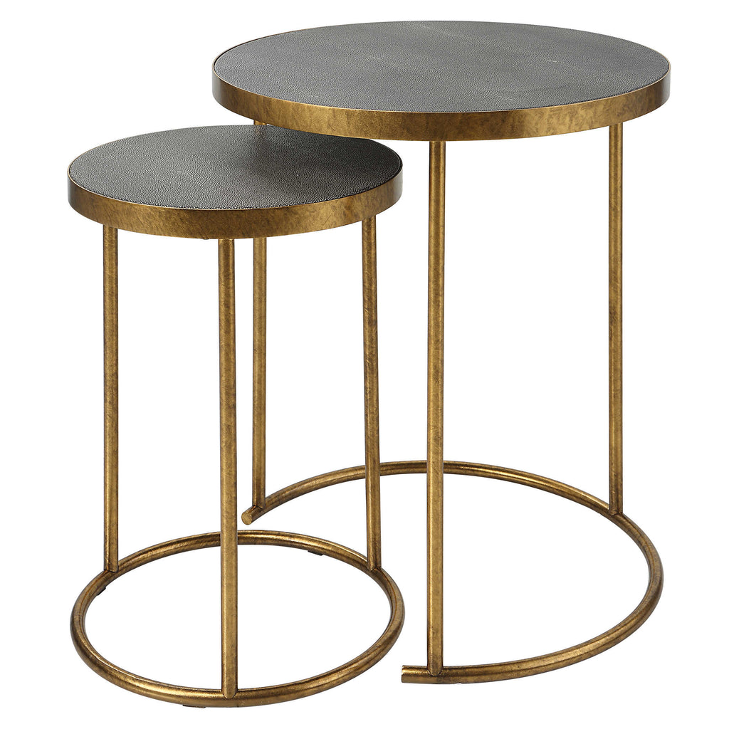 Aragon Brass Nesting Tables, Set of 2 - Bombay Mercantile