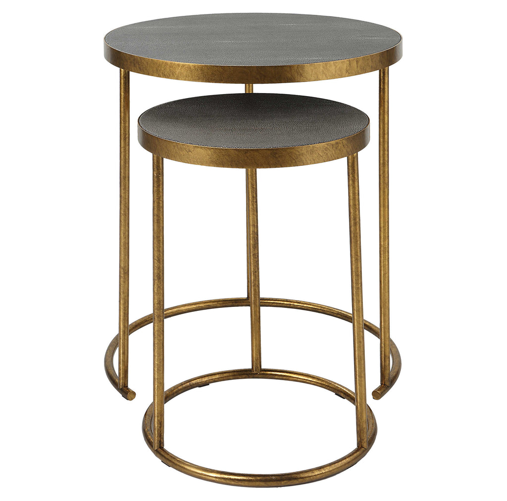 Aragon Brass Nesting Tables, Set of 2 - Bombay Mercantile