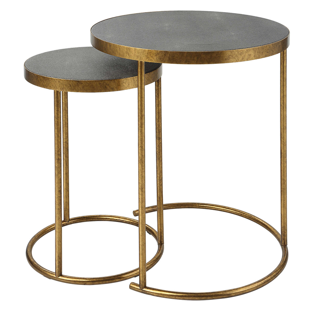Aragon Brass Nesting Tables, Set of 2 - Bombay Mercantile